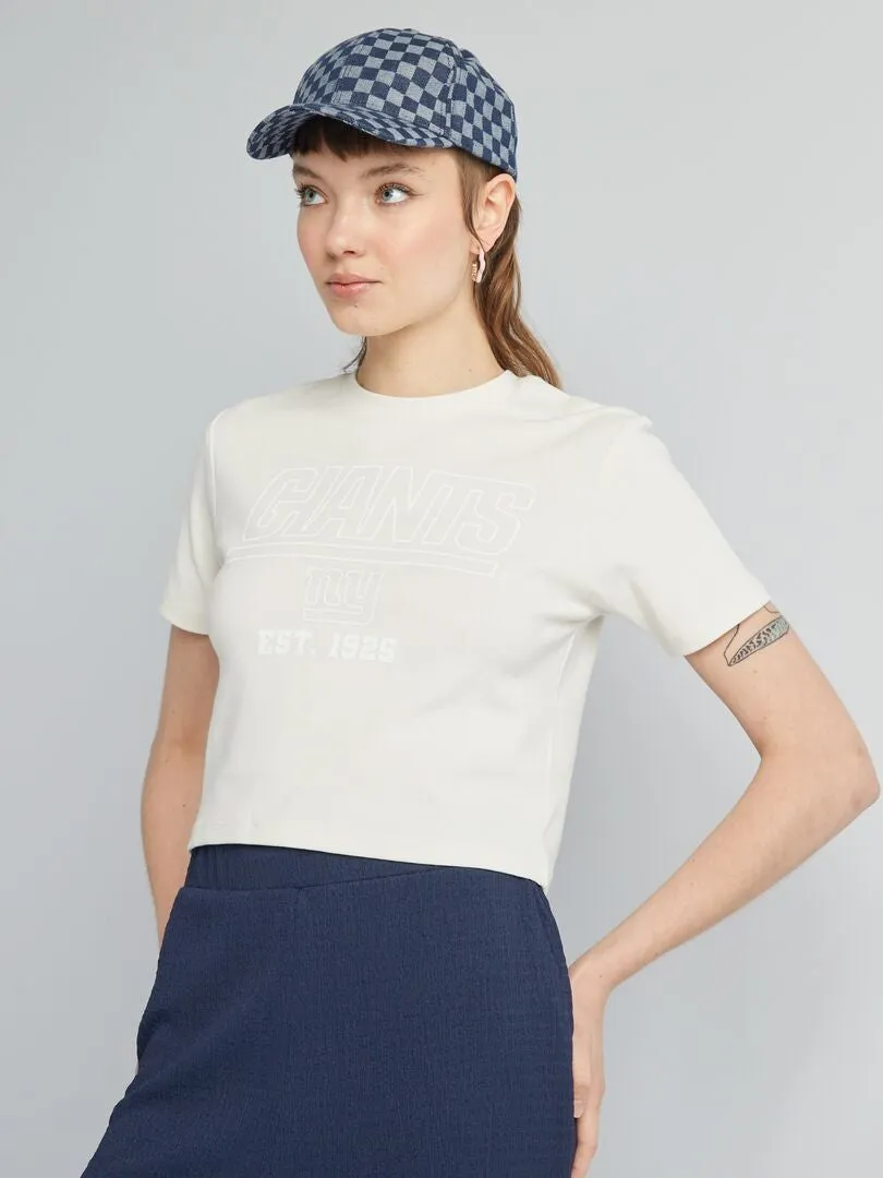 CAMISETA CROP TOP 'NFL'  BLANCO