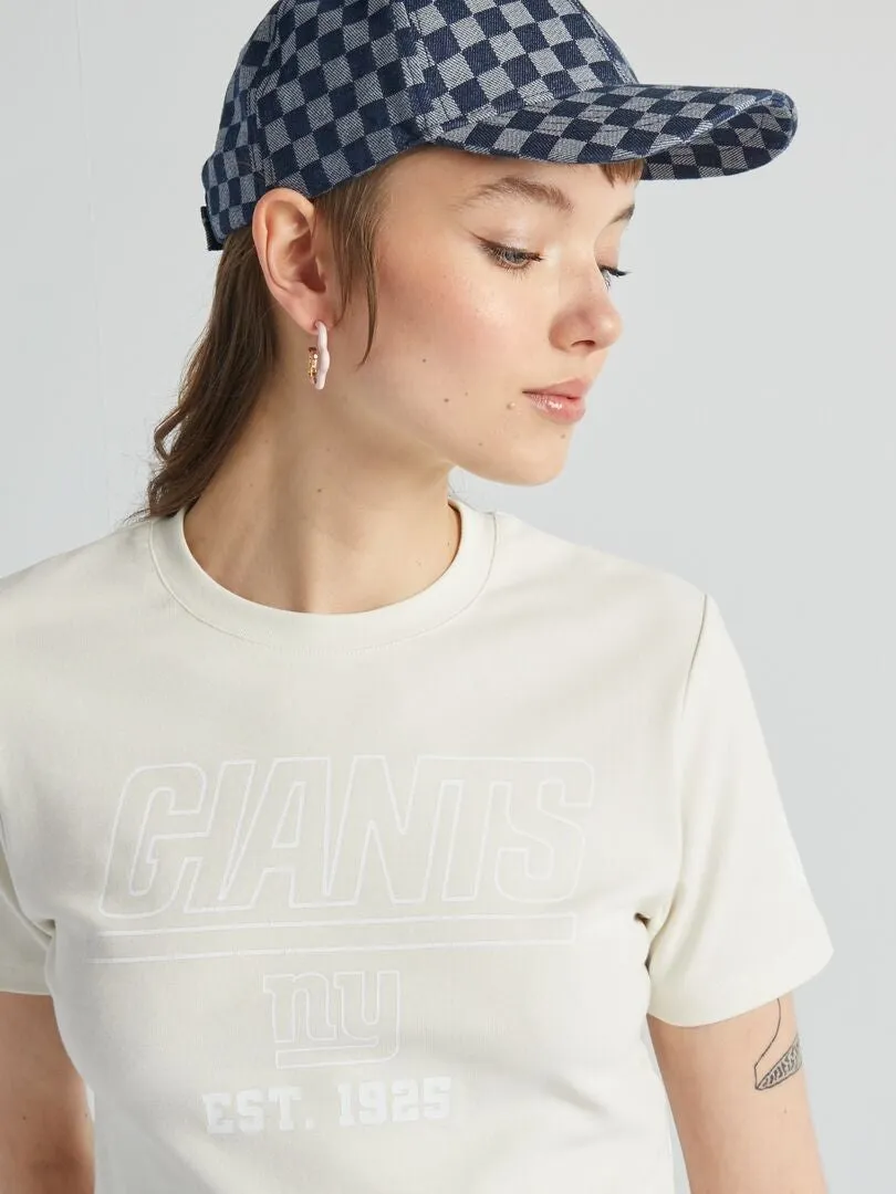 CAMISETA CROP TOP 'NFL'  BLANCO