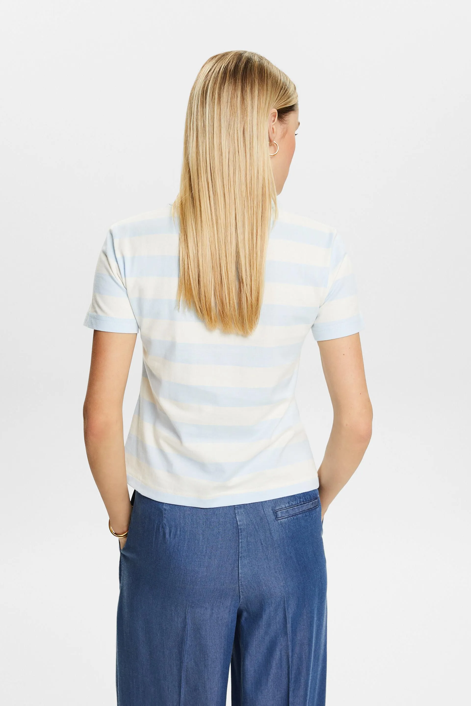 Camiseta de algodón con logotipo a rayas