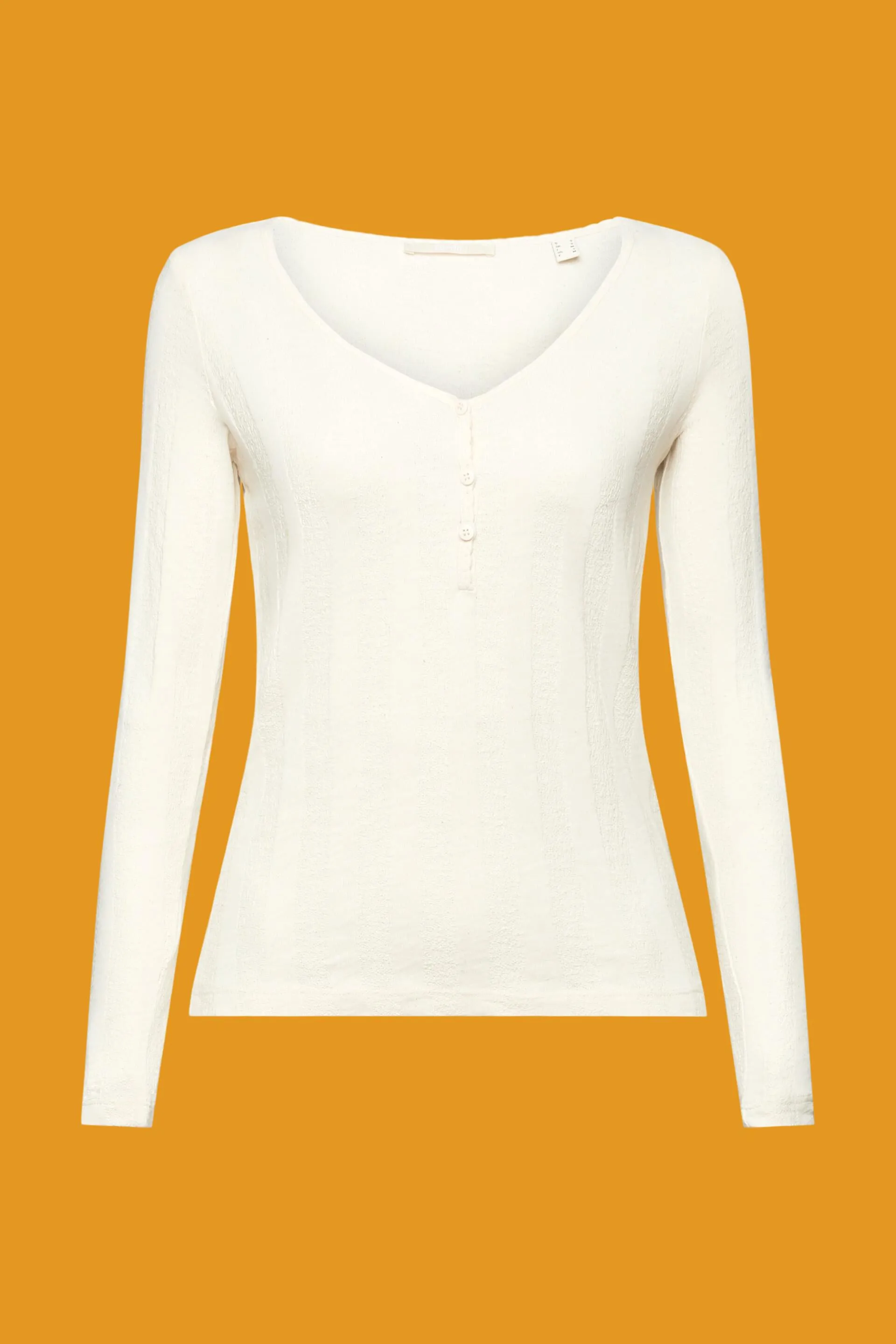 Camiseta de manga larga de canalé con acabado texturizado