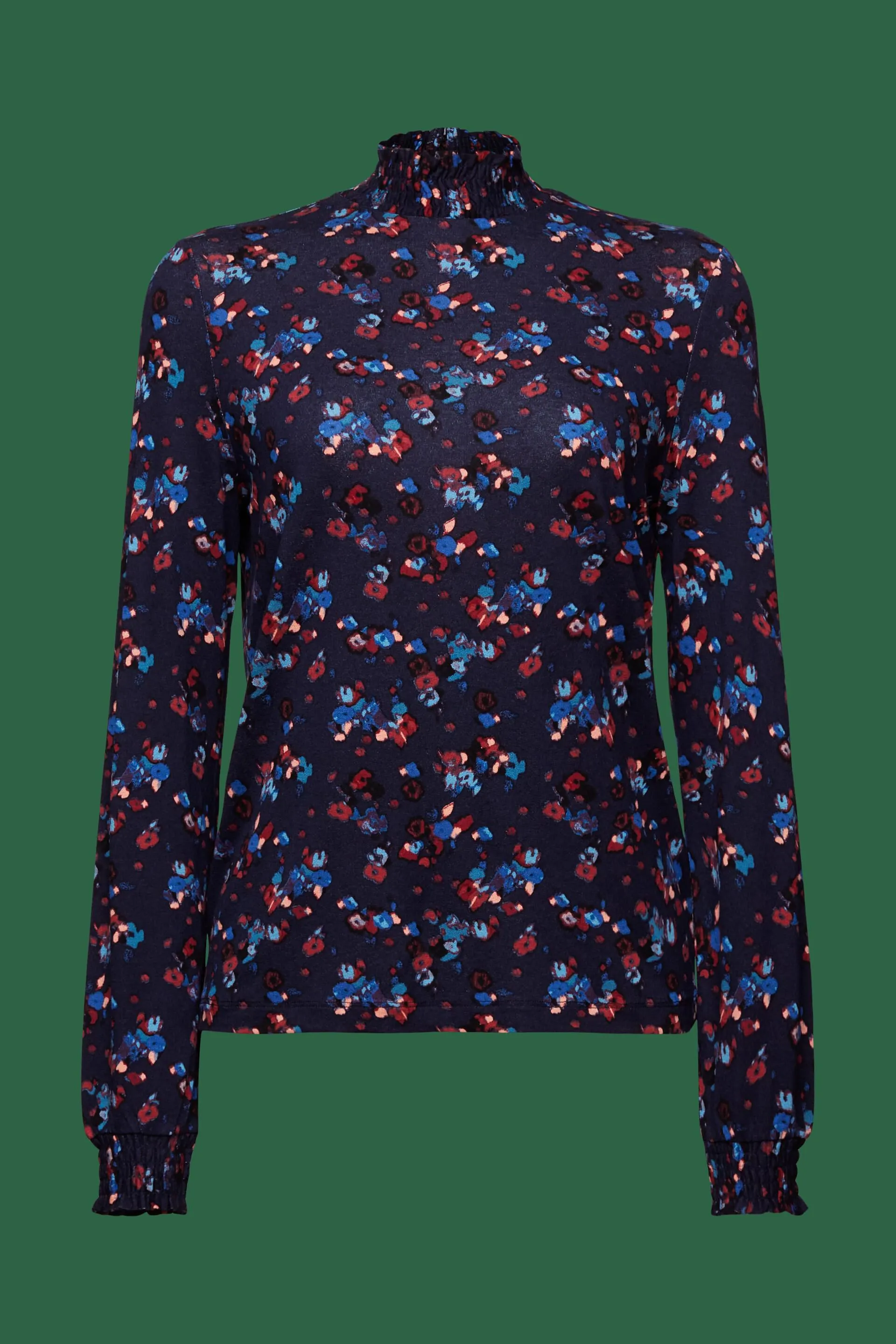 Camiseta de manga larga en tejido jersey con estampado, LENZING™ ECOVERO™