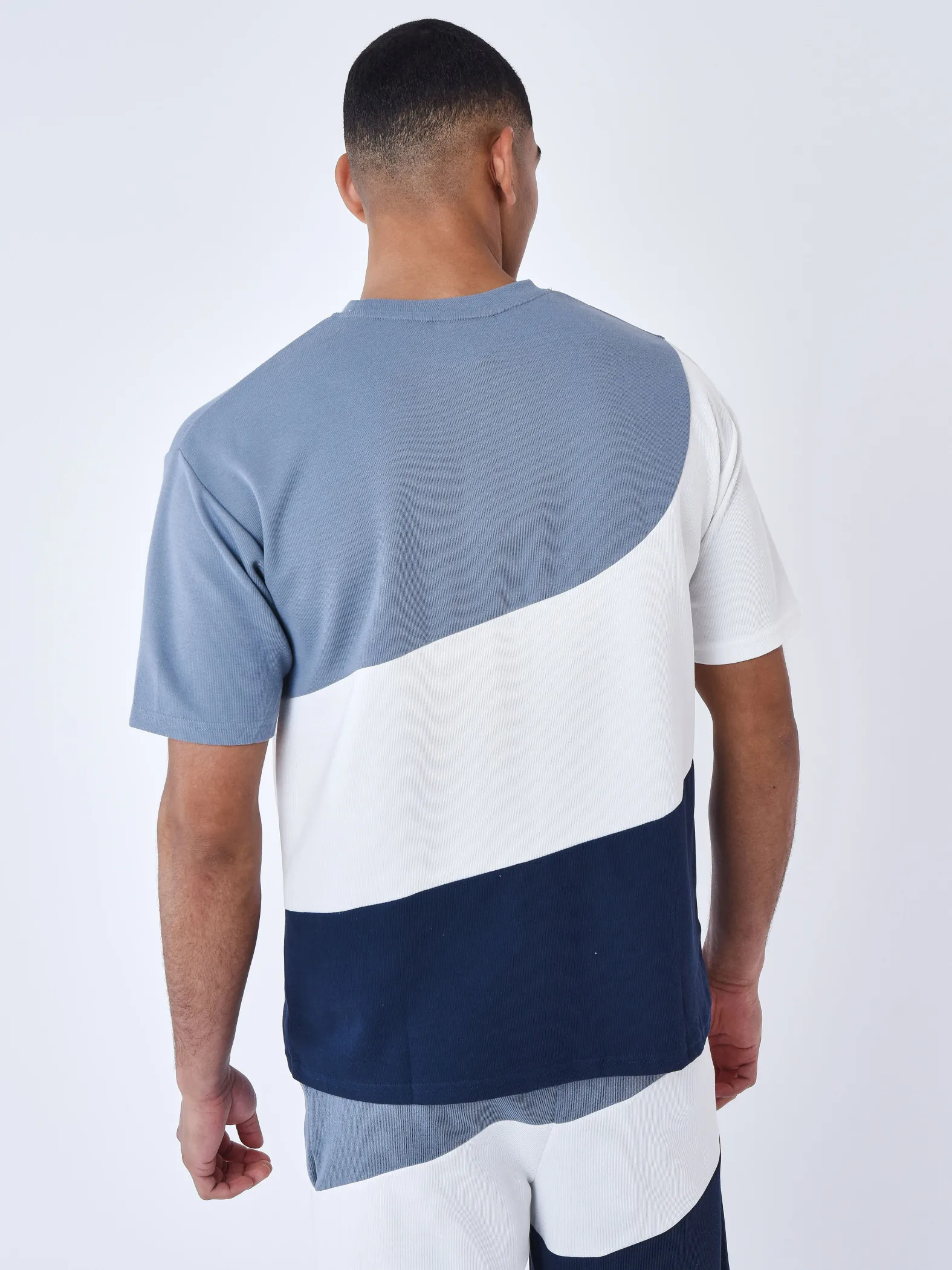 Camiseta de punto oversize estilo tricolor