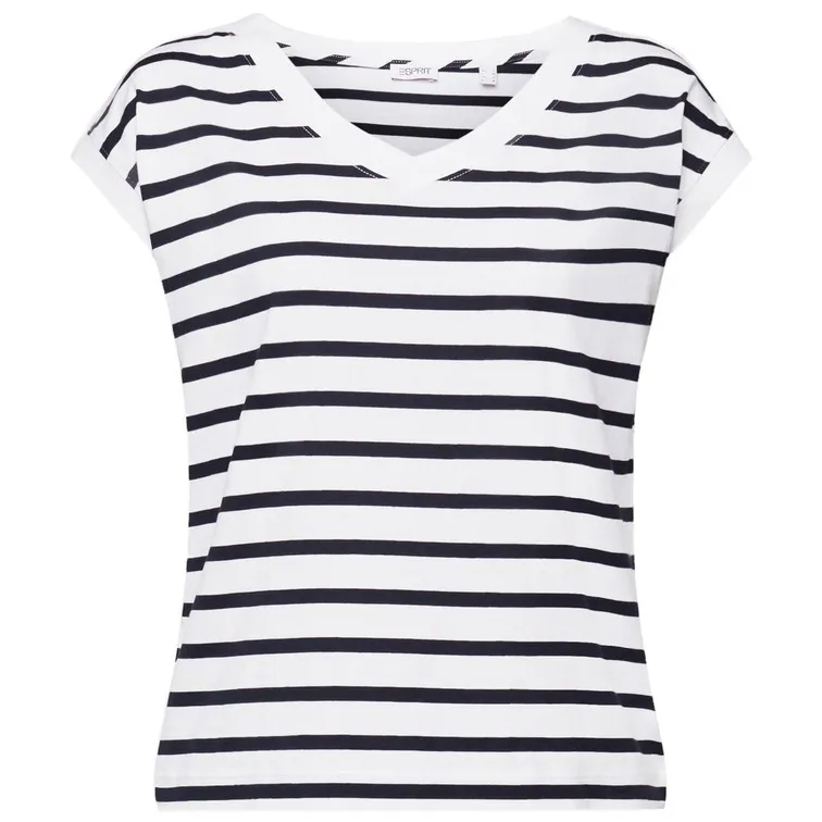 CAMISETA DE RAYAS CON CUELLO PICO MUJER ESPRIT