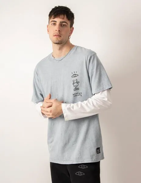 CAMISETA KAOTIKO WASHED BOY URBAN THREESOME  STEEL