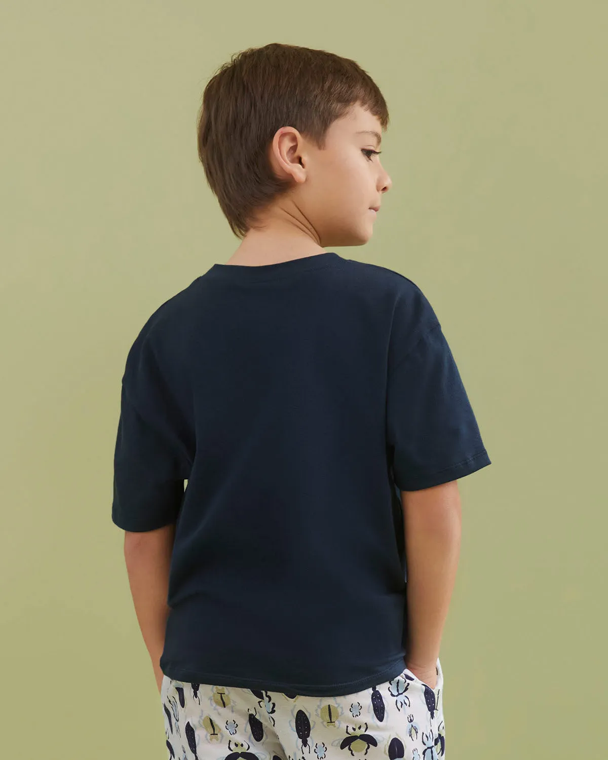 Camiseta manga corta con estampado localizado para nio