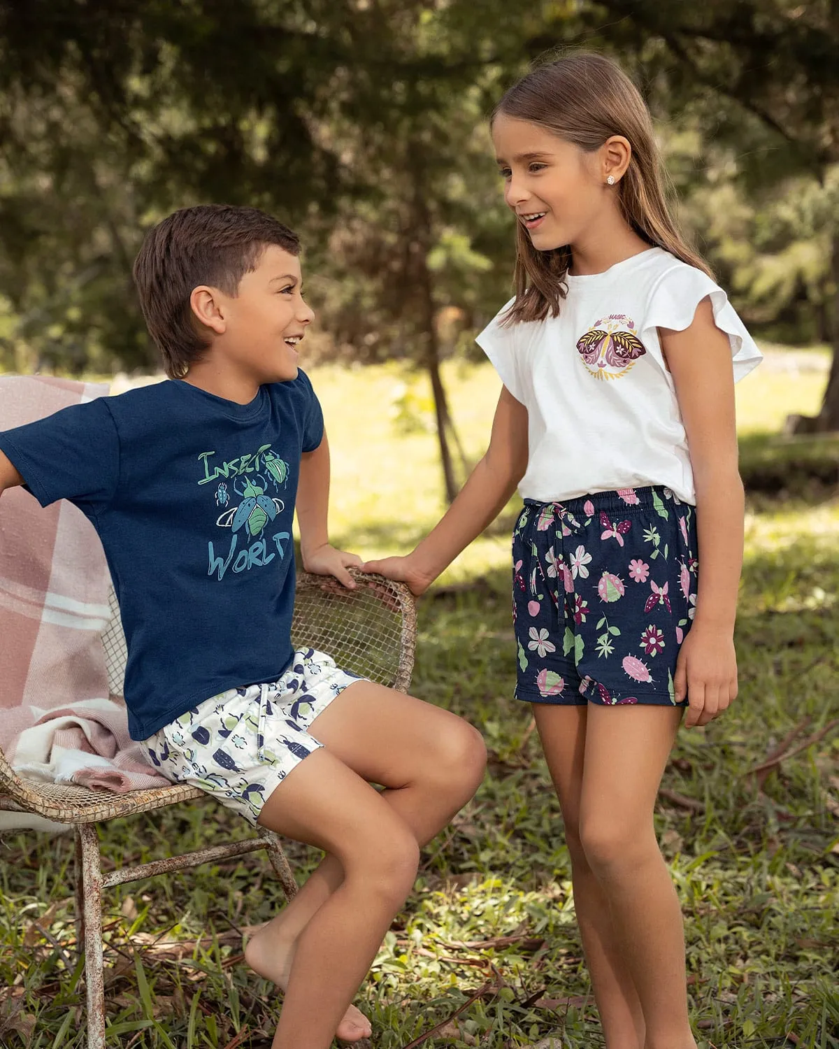 Camiseta manga corta con estampado localizado para nio