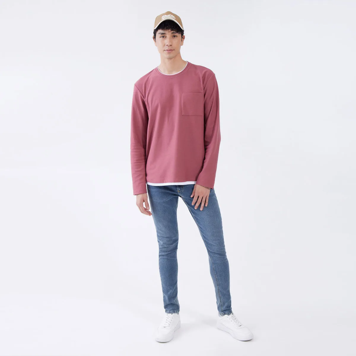 Camiseta Manga Larga Con Bolsillo