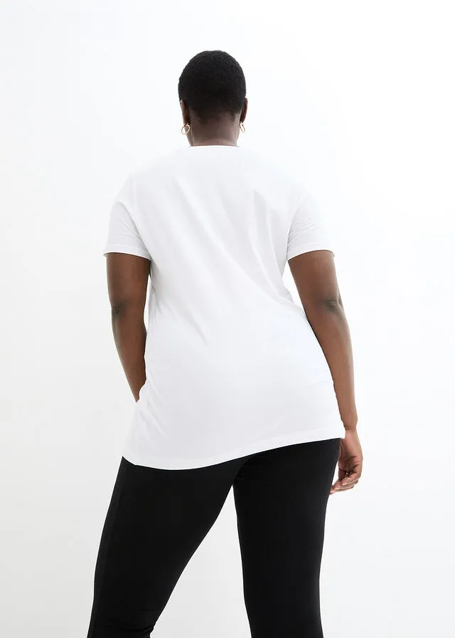 CAMISETA PREMAMá CON FUNCIóN PARA LACTANCIA, PAQUETE DOBLE NEGROBLANCO