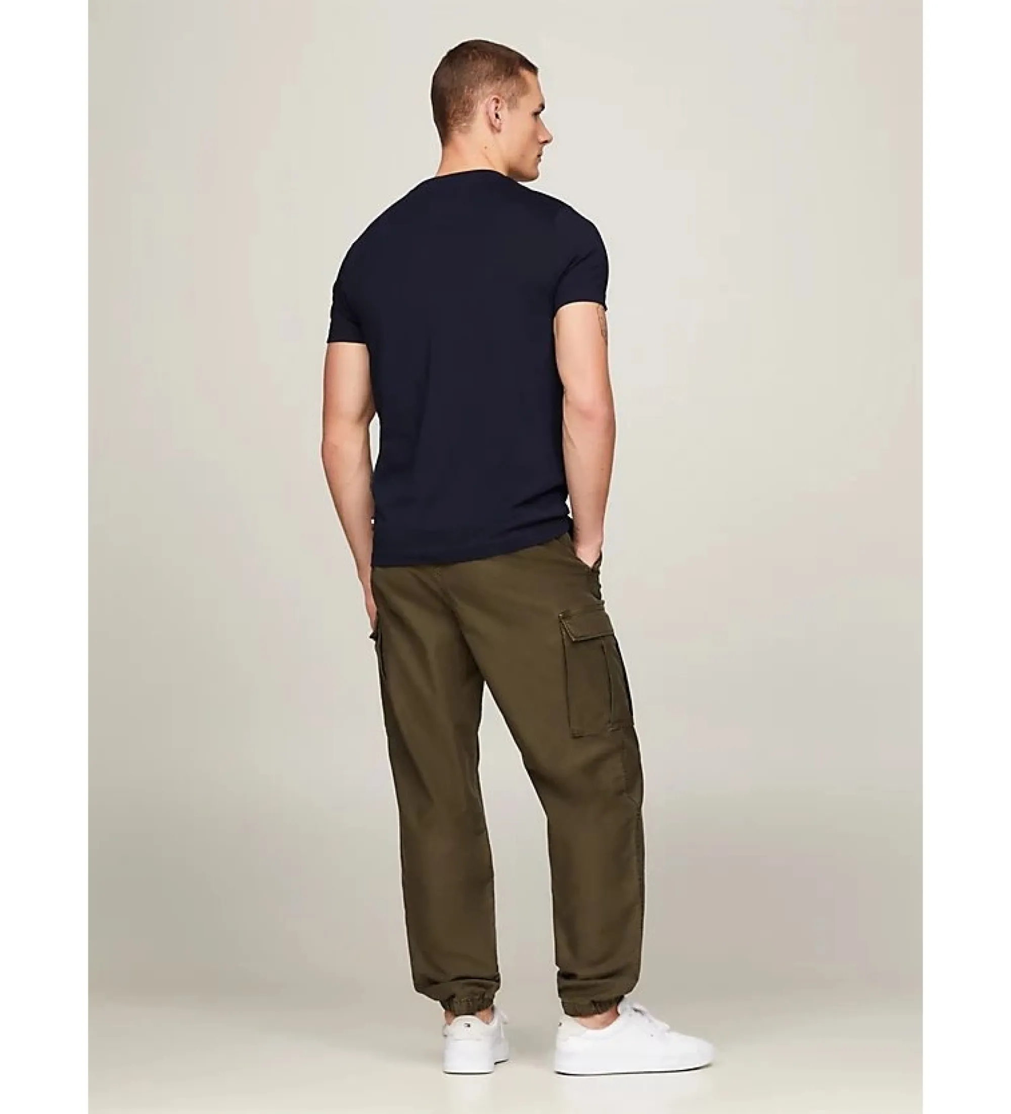 Camiseta slim con logo marino