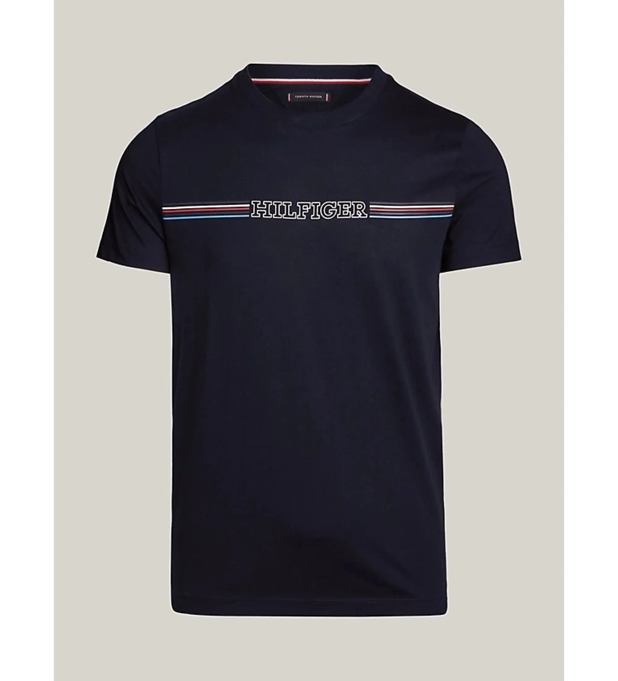 Camiseta slim con logo marino