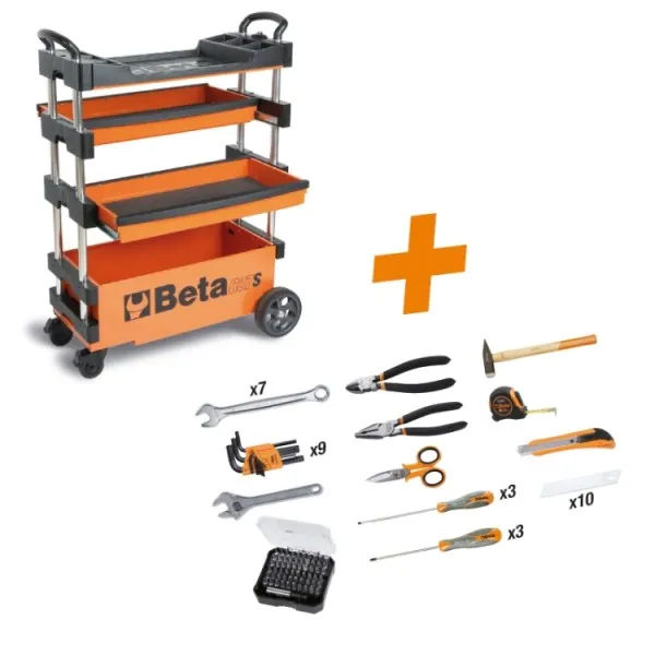 Carro portaherramientas extensible con 100 herramientas