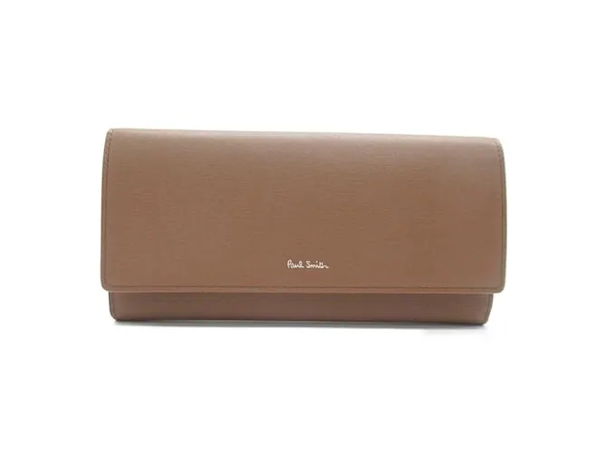 Cartera larga bifold de cuero marrón Paul Smith Castaño 