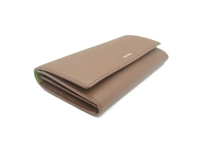 Cartera larga bifold de cuero marrón Paul Smith Castaño 