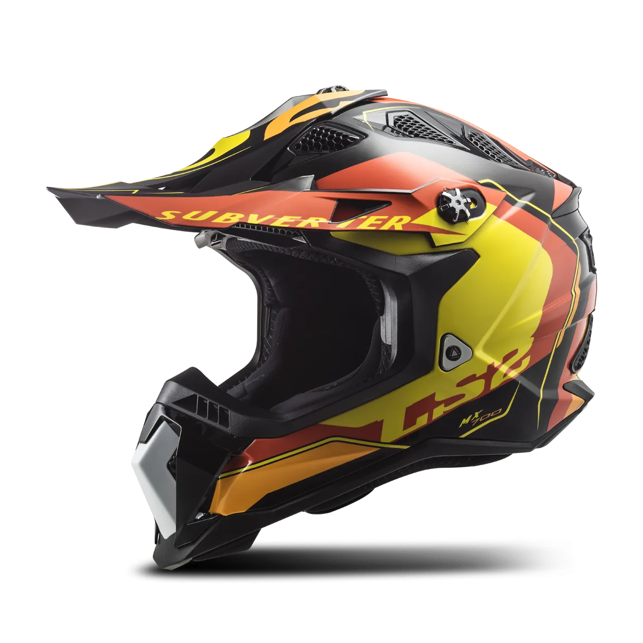 CASCO DE CROSS LS2 MX700 SUBVERTER STOMP NEGROAMARILLOROJO 