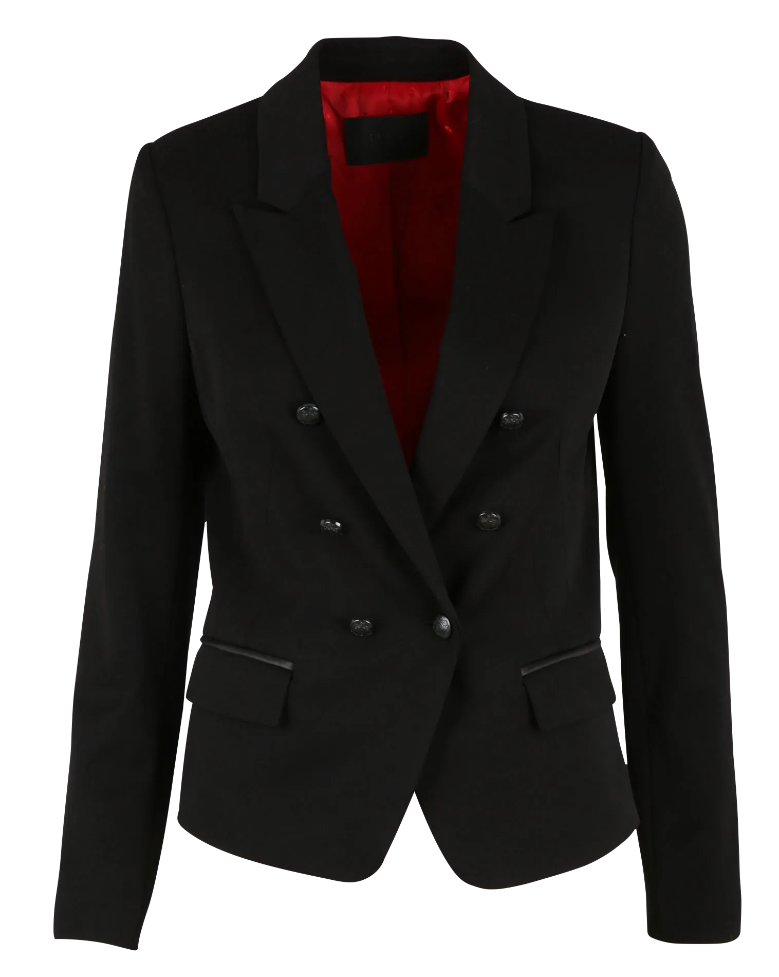 Chaqueta cruzada con doble botonadura en negro