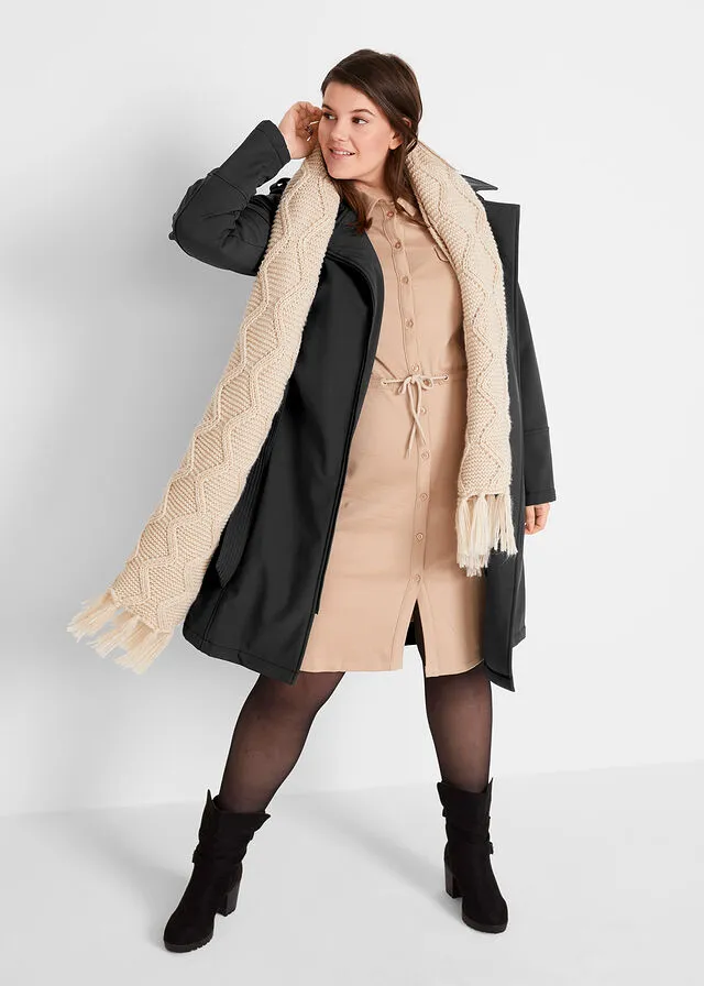 Chaqueta de tejido Softshell corte gabardina Negro