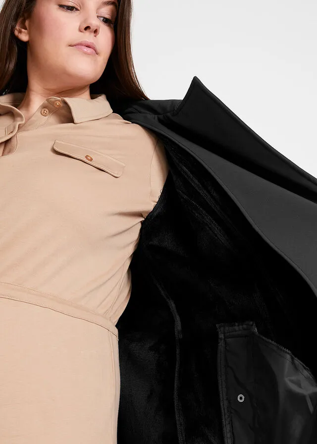 Chaqueta de tejido Softshell corte gabardina Negro