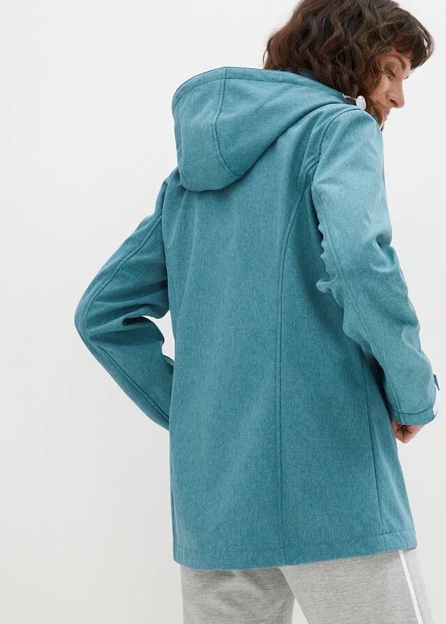 Chaqueta de tejido Softshell Turquesa jaspeado