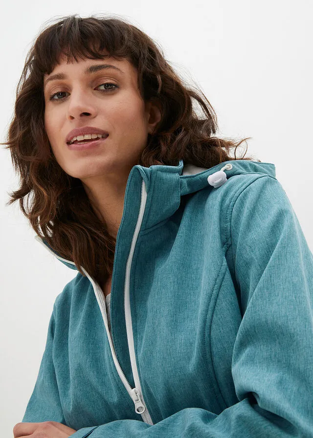 Chaqueta de tejido Softshell Turquesa jaspeado
