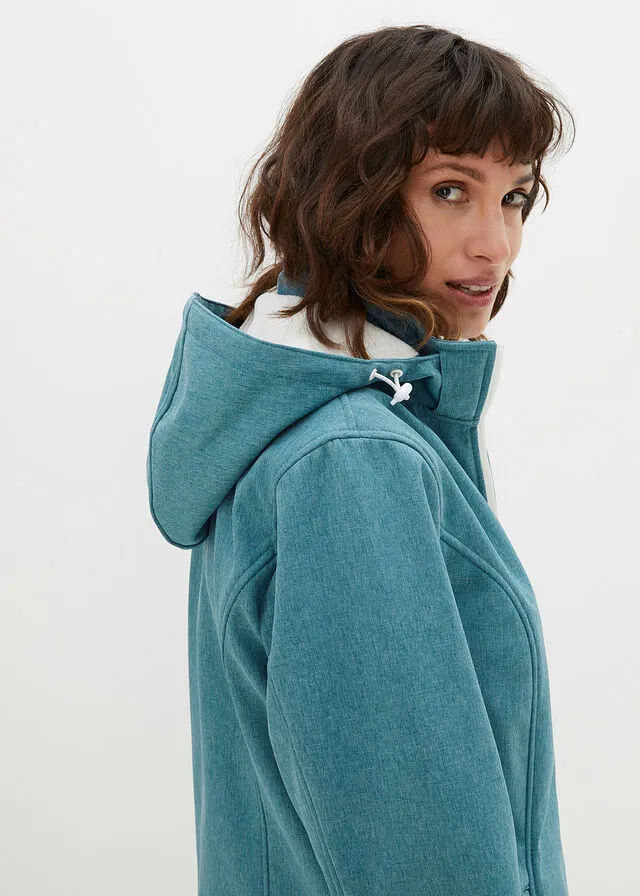 Chaqueta de tejido Softshell Turquesa jaspeado