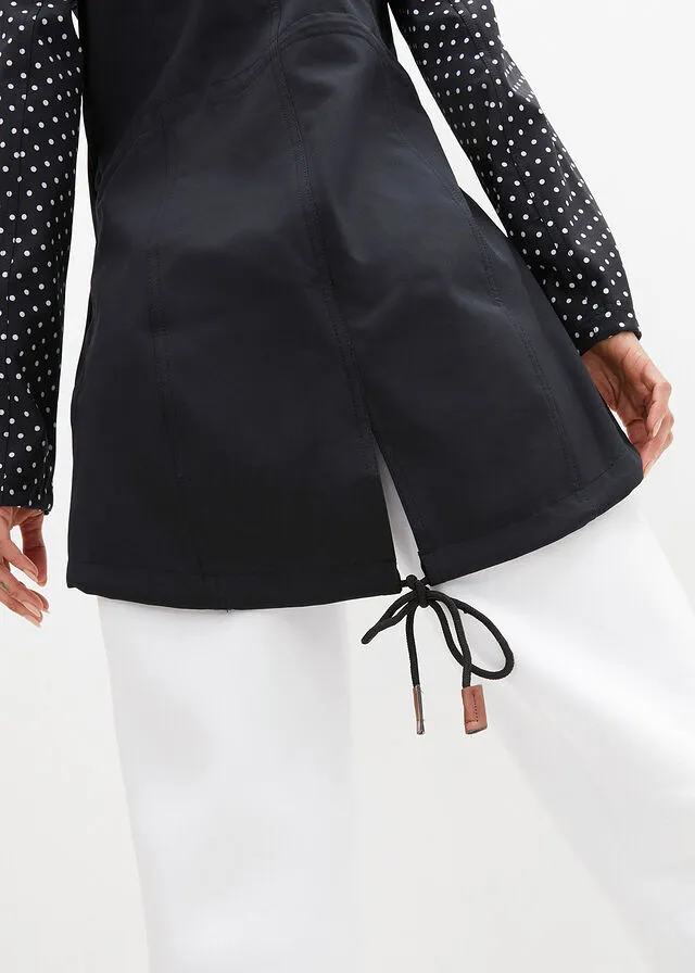 Chaqueta estampada de tejido Softshell, ajustada Negro