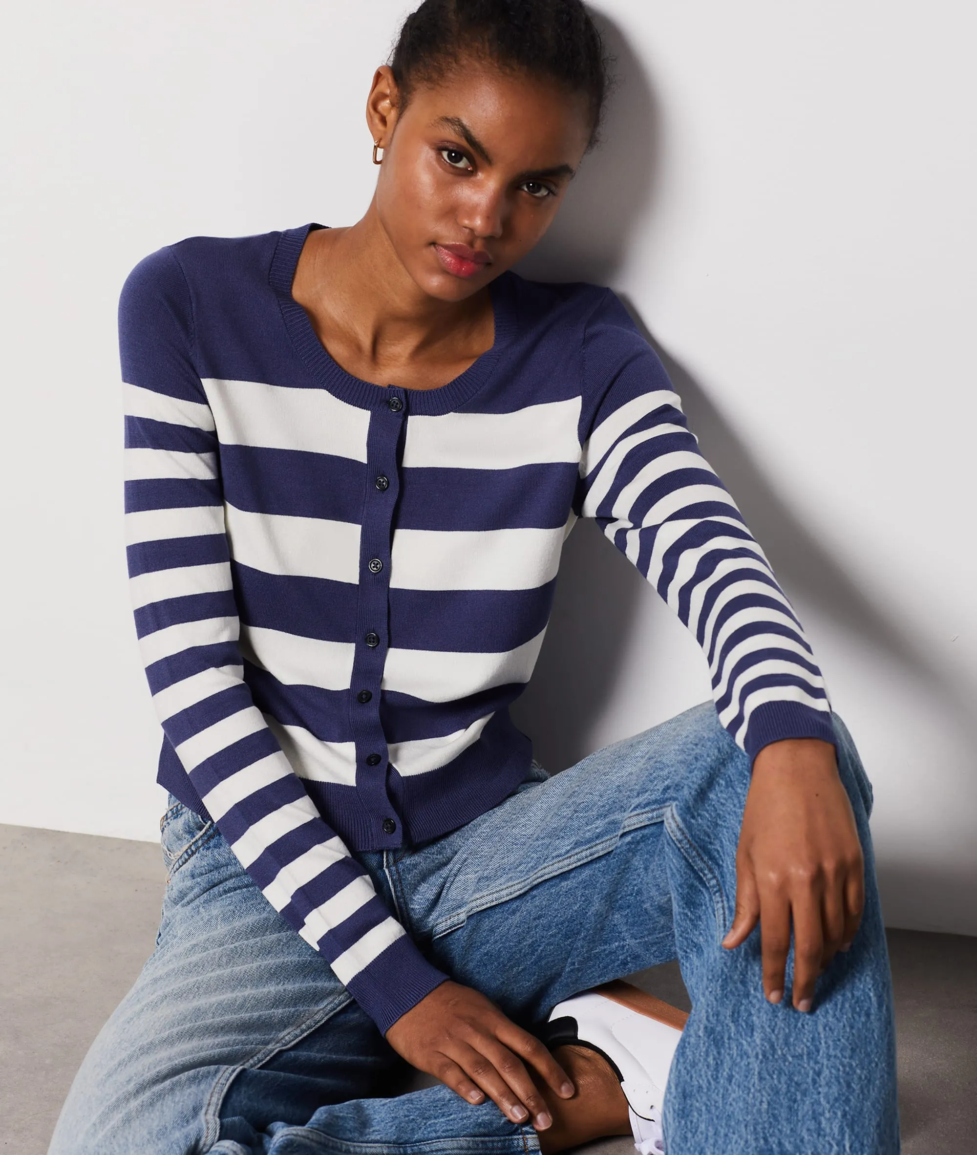 CHAQUETA ESTAMPADO DE RAYAS CRISS MARINE  ETAM