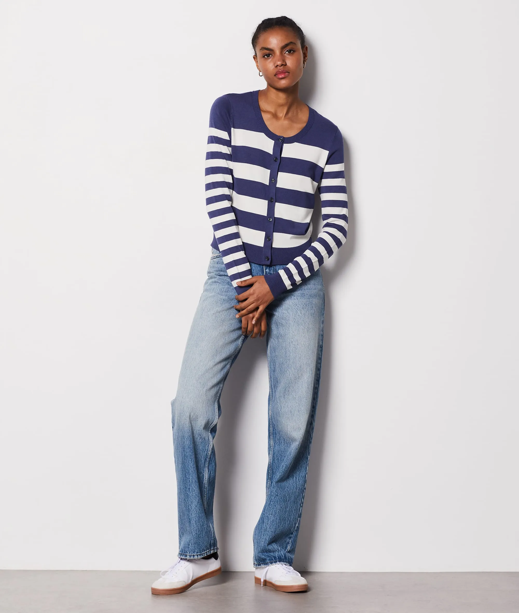 CHAQUETA ESTAMPADO DE RAYAS CRISS MARINE  ETAM