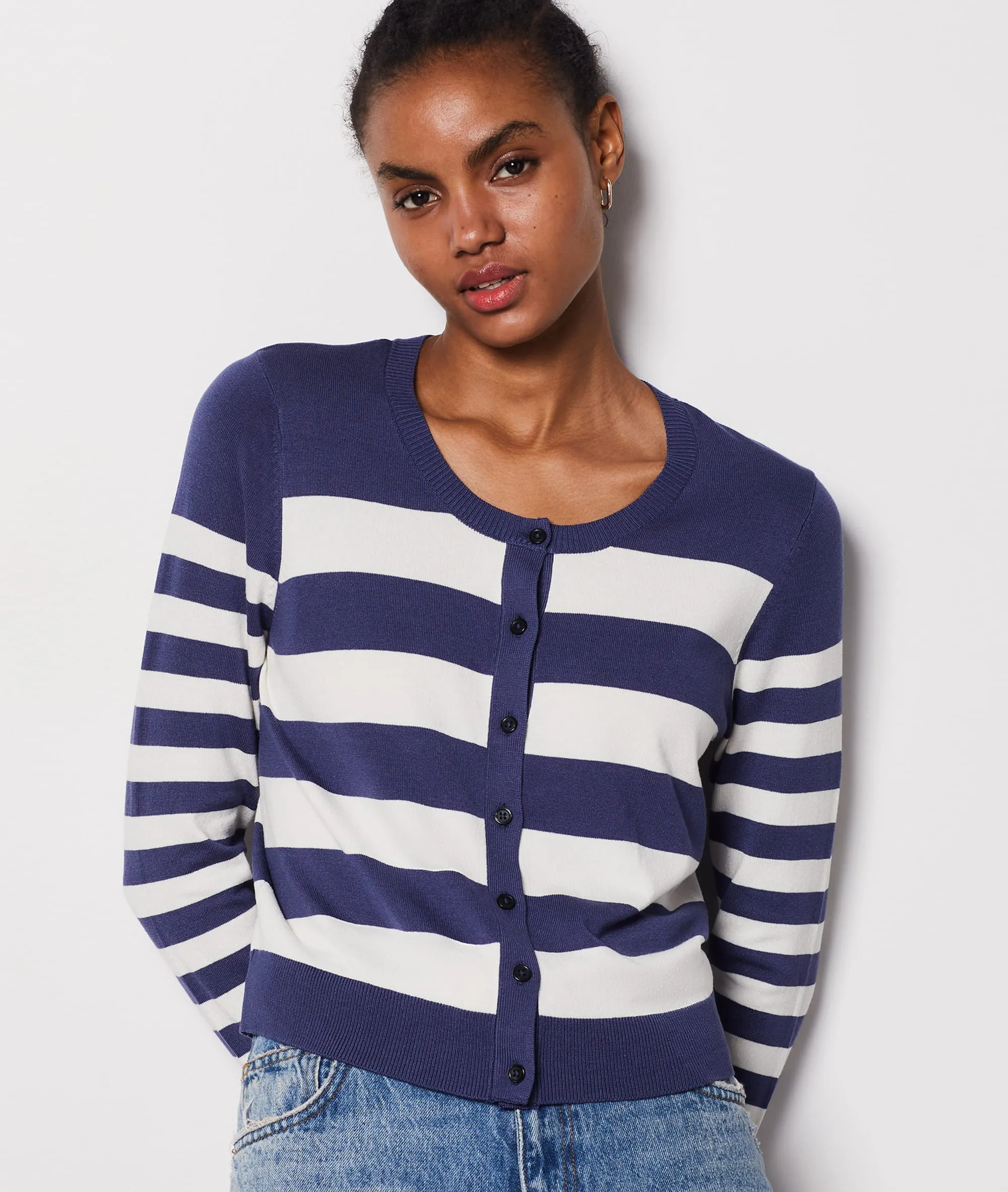 CHAQUETA ESTAMPADO DE RAYAS CRISS MARINE  ETAM