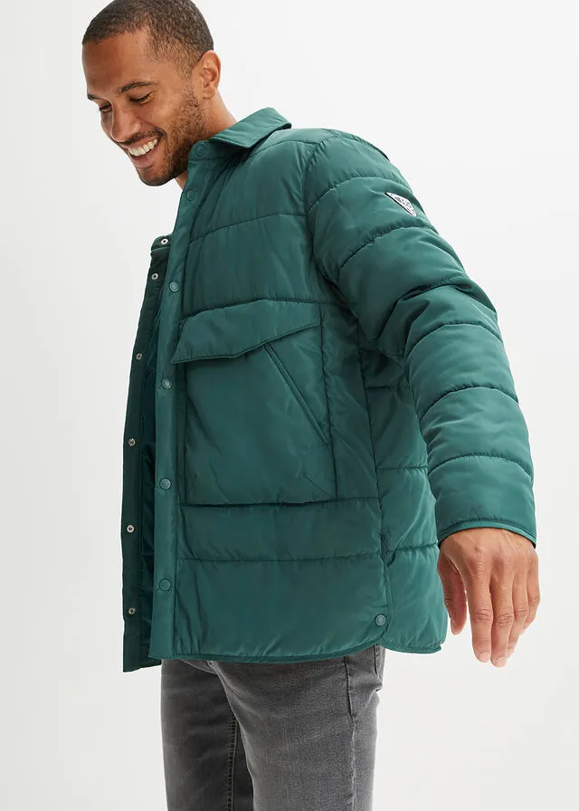 Chaqueta guateada verde mate
