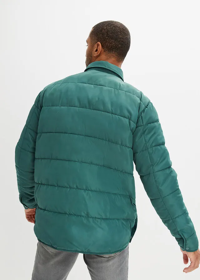 Chaqueta guateada verde mate