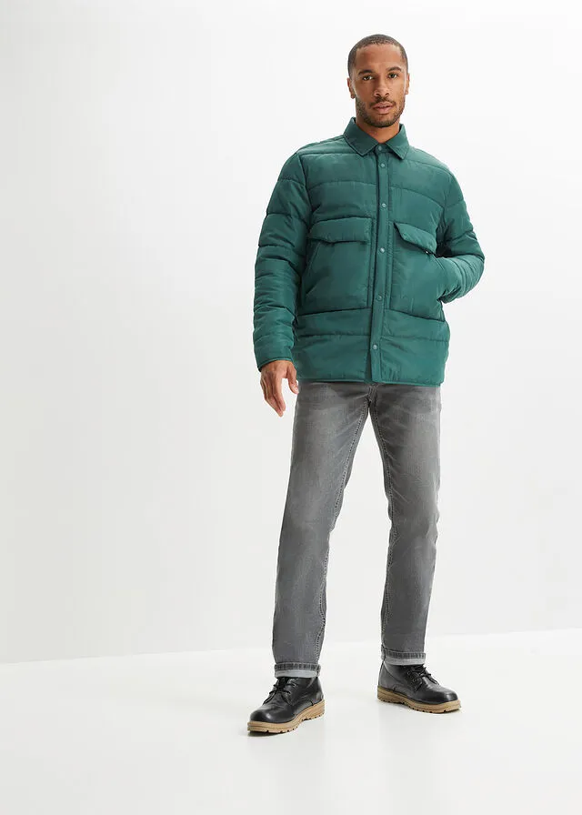 Chaqueta guateada verde mate