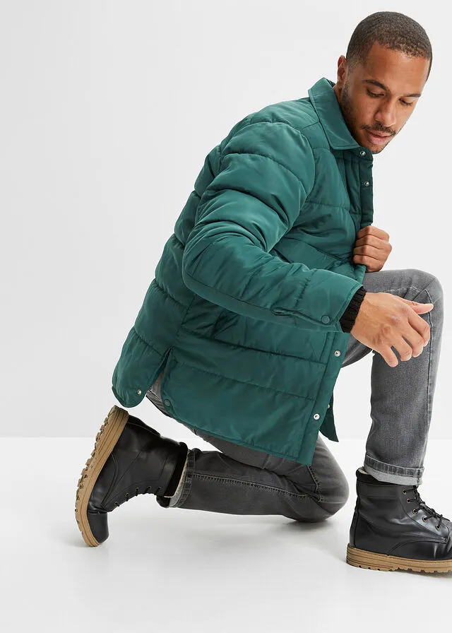 Chaqueta guateada verde mate
