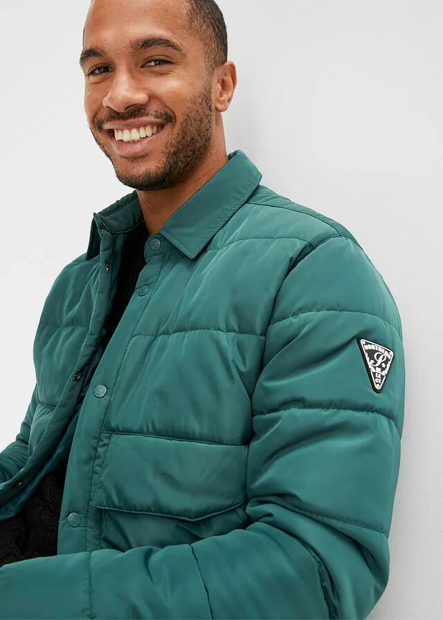 Chaqueta guateada verde mate