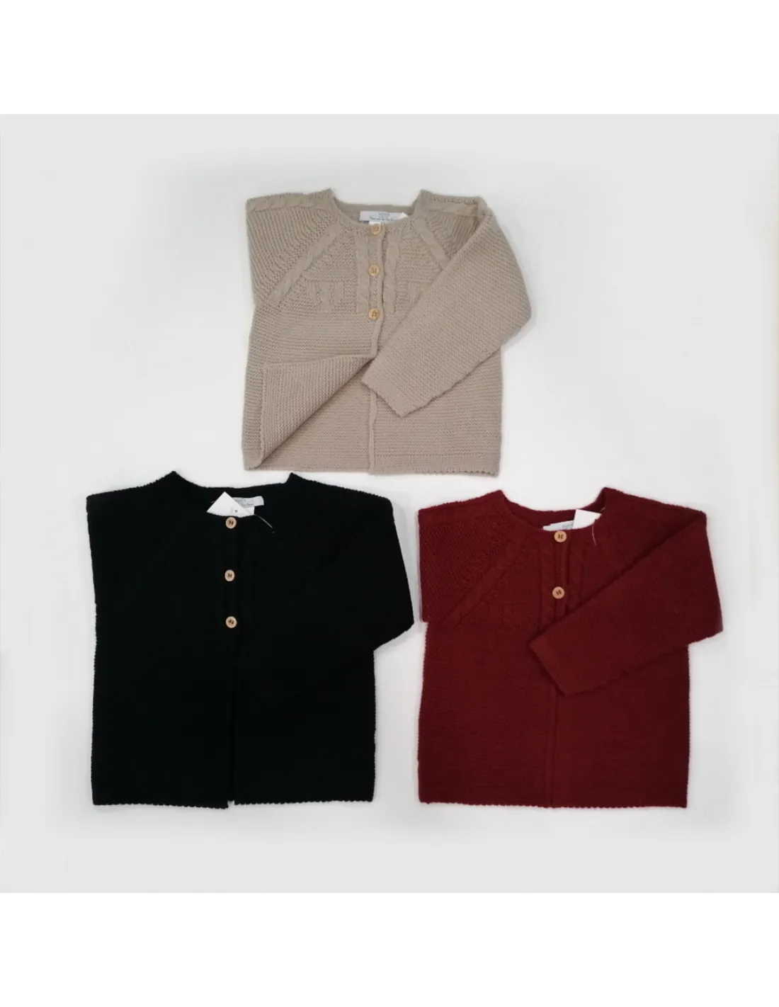 Chaqueta larga bebé punto bobo de Popys