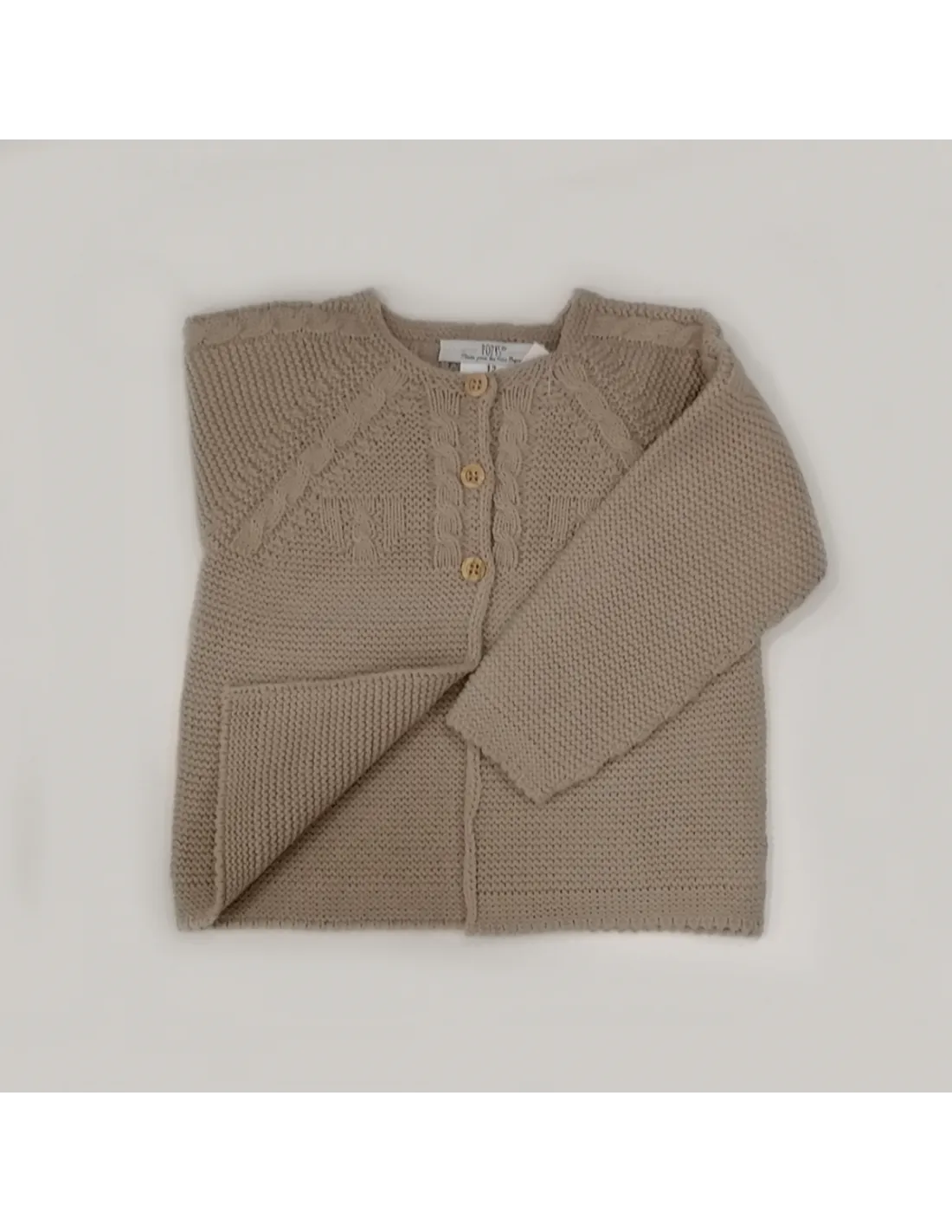 Chaqueta larga bebé punto bobo de Popys