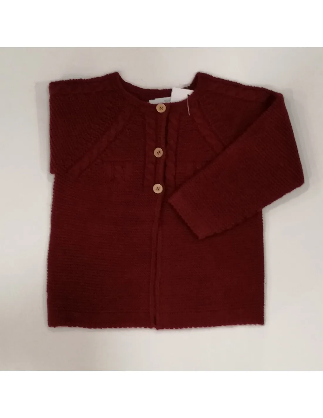 Chaqueta larga bebé punto bobo de Popys