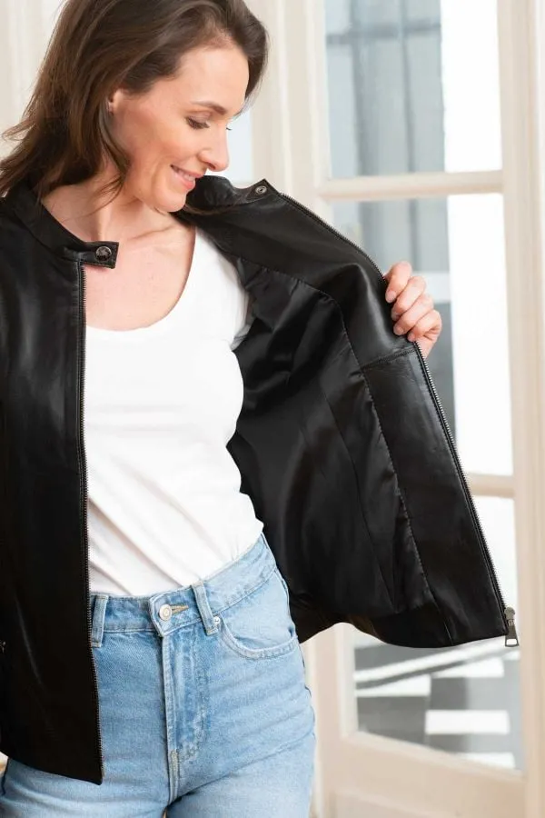 Chaqueta Mujeres Cityzen Christelle Agneau Perle Noir