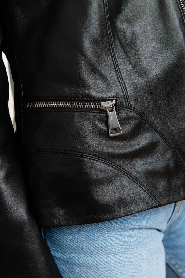 Chaqueta Mujeres Cityzen Christelle Agneau Perle Noir