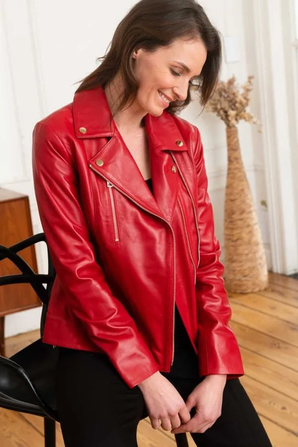 Chaqueta Mujeres Cityzen Elsa Agneau Perle Rouge Doree