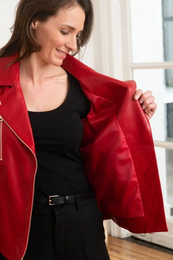 Chaqueta Mujeres Cityzen Elsa Agneau Perle Rouge Doree