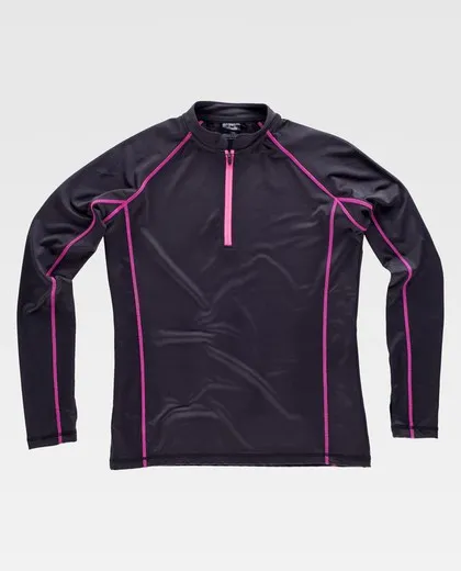 Chaqueta tejido elastico lisa Negro / Rosa Fluor