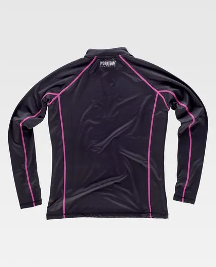 Chaqueta tejido elastico lisa Negro / Rosa Fluor