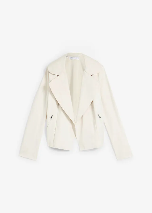 Chaqueta tipo camisa de estilo biker gris guijarro