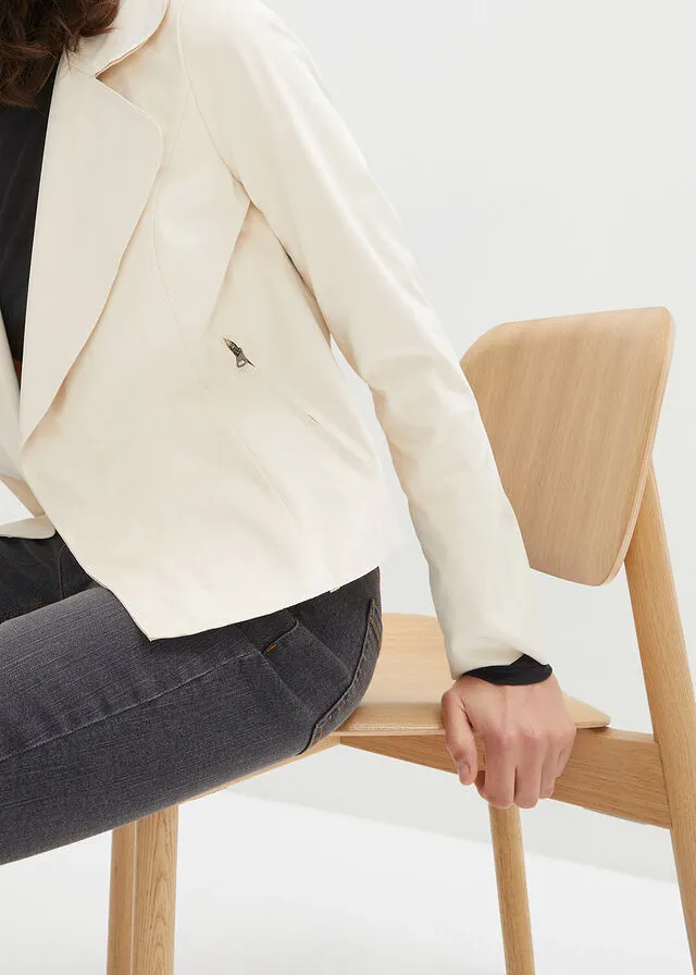 Chaqueta tipo camisa de estilo biker gris guijarro