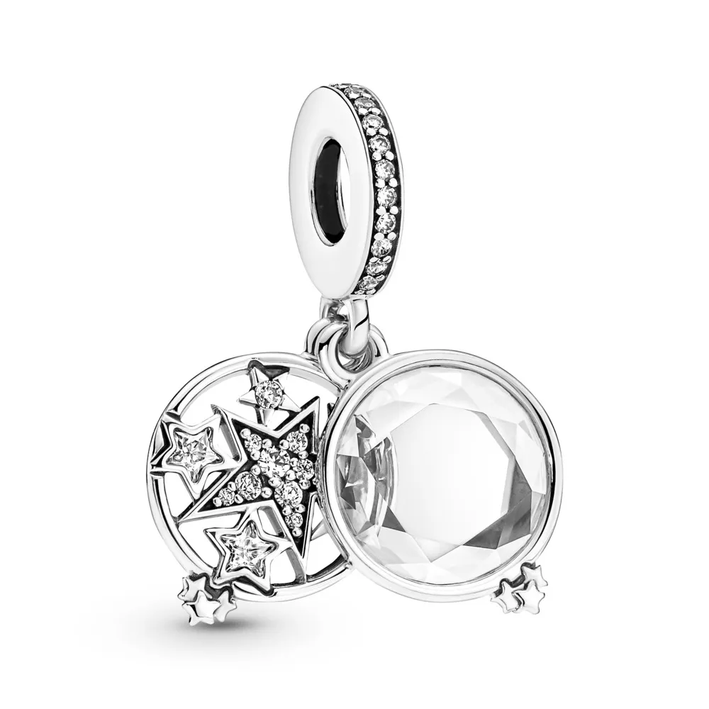 Charm Colgante en Plata de Ley Doble Estrella Magnificada 799640C01
