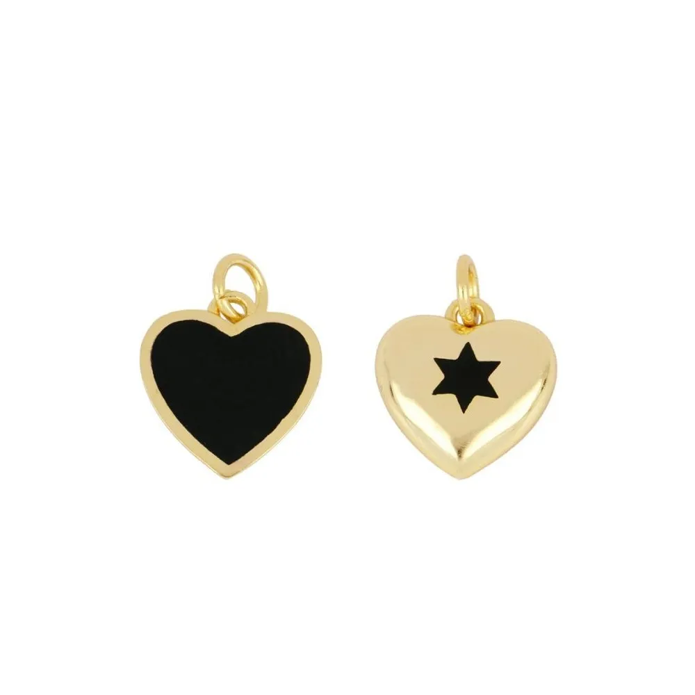 Charm Corazón Estrella Oro