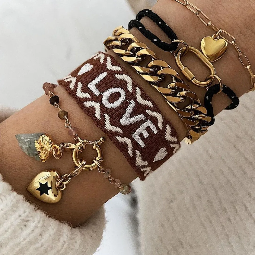 Charm Corazón Estrella Oro