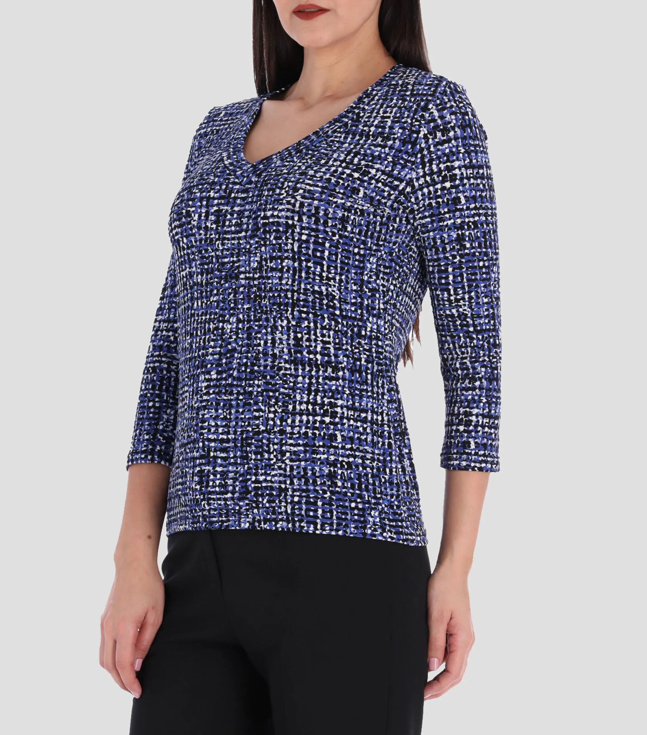Charme Blusa con escarola manga 3,4 Normal Mujer