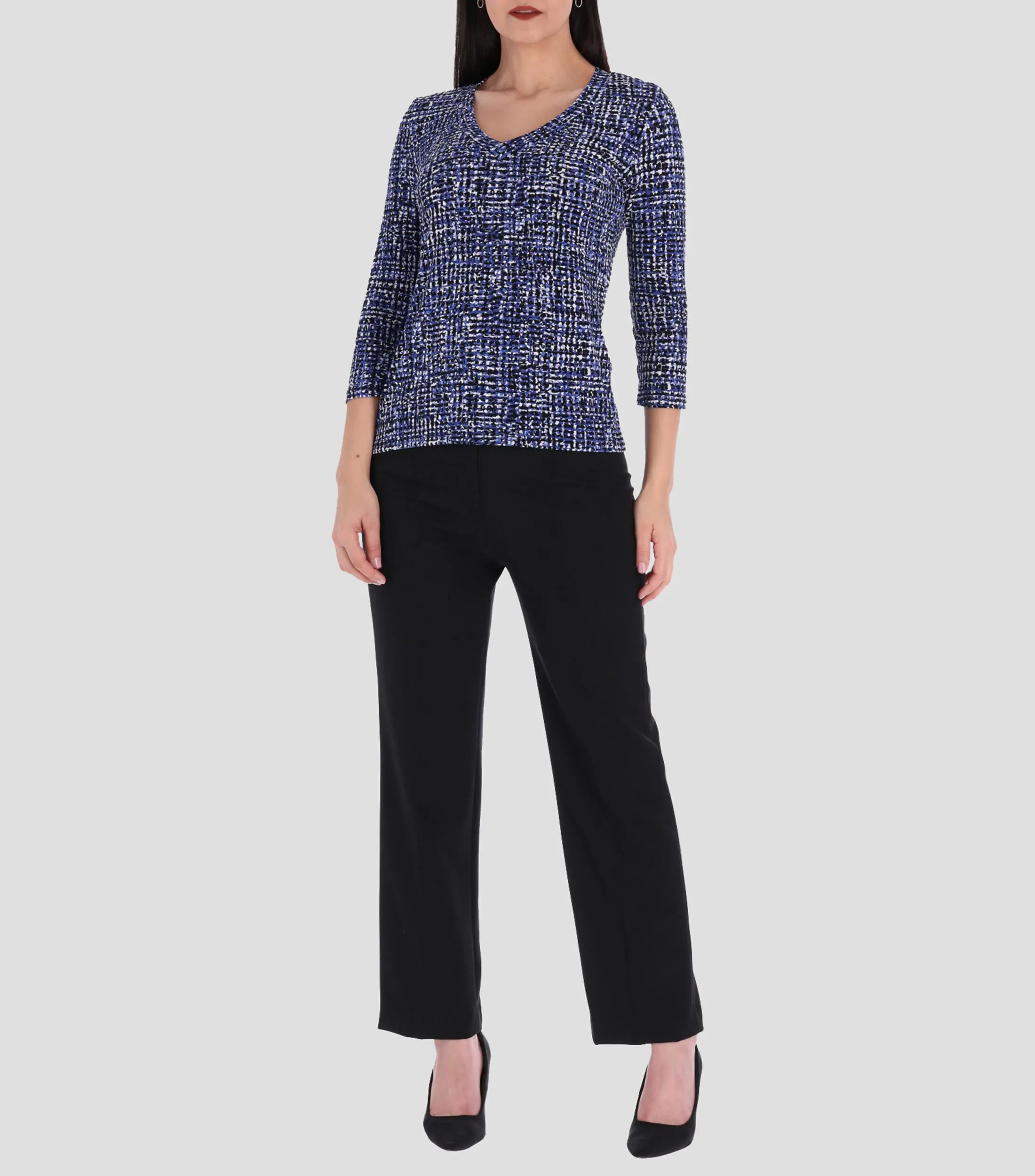 Charme Blusa con escarola manga 3,4 Normal Mujer