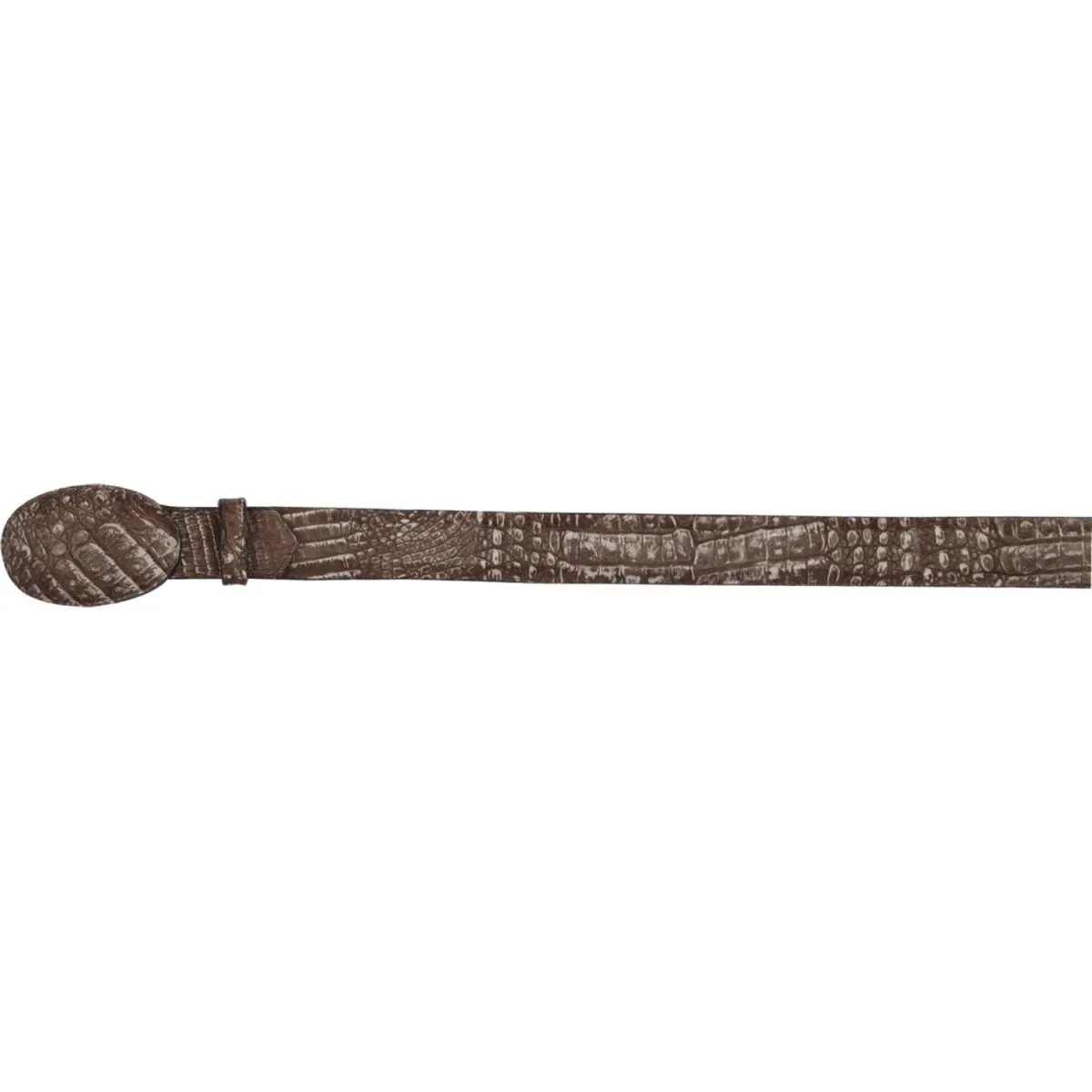 Cinto Vaquero de Cocodrilo Caiman Belly Color Cafe Lijado